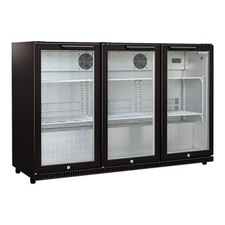 Husky bardisplay glasdeuren - 350 liter, zwart