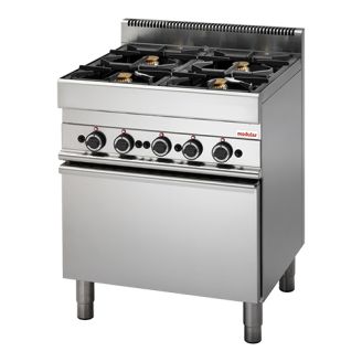 Modular 650 Gas 4-pits fornuis - elektrische oven