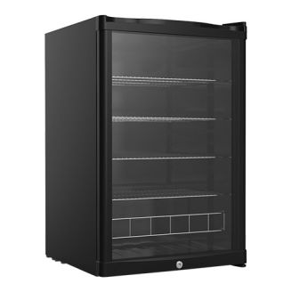Husky koelkast glasdeur - 130 liter, zwart