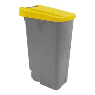 Afvalcontainer - verrijdbaar - 600092, geel - 110 liter, afm. 420x570x880 mm. (bxdxh)